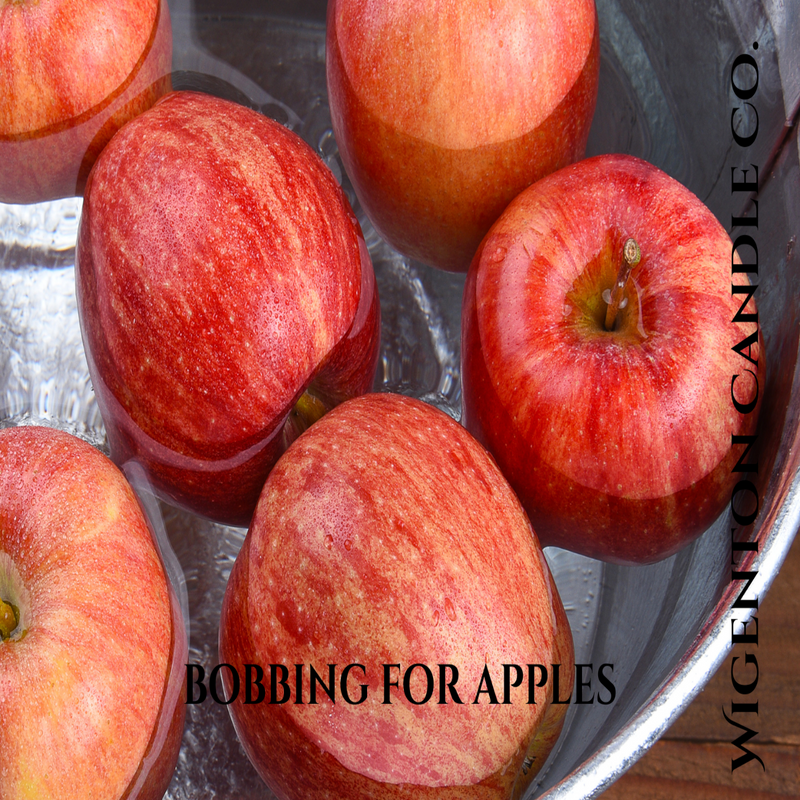 Bobbing for apples fragrance - Wigenton Candle Co.'s branding.