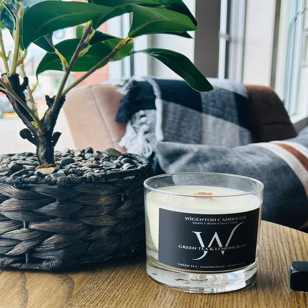 Envelop your home in the light and aroma of our Green Tea and Lemongrass candle. Bright and perfect for any season, its complex blend of green tea and lemongrass will transport you to another realm of fragrant delight. The perfect way to create a sophisticated and inviting atmosphere in your living space.