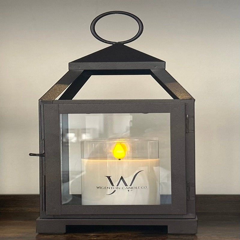 Decorative lantern with candle hon a neutral background - Wigenton Candle Co. product 