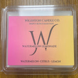 Indulge in the iconic top notes of juicy watermelon, tangy lemon, and fresh green leaves. Let the sweet essence of ripe strawberry and pineapple wrap you in a candied embrace, while gardenia adds a touch of heady depth to the middle notes. Finished with a mellow base of sugar and vanilla, this fragrance will refresh and revive your senses with our 3 oz soy wax melt.